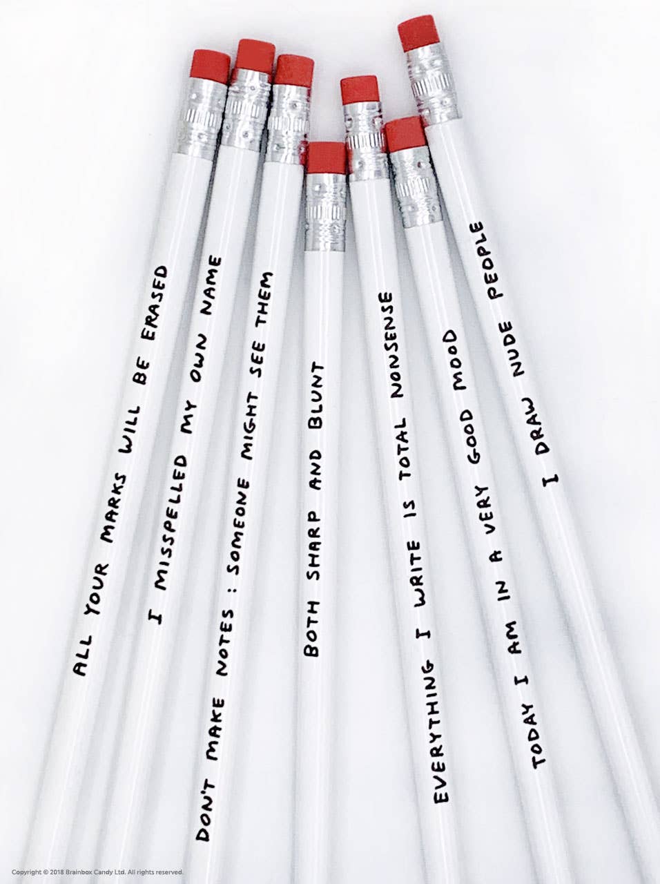 Pennset 1 - 6 blyertspennor med budskap | David Shrigley