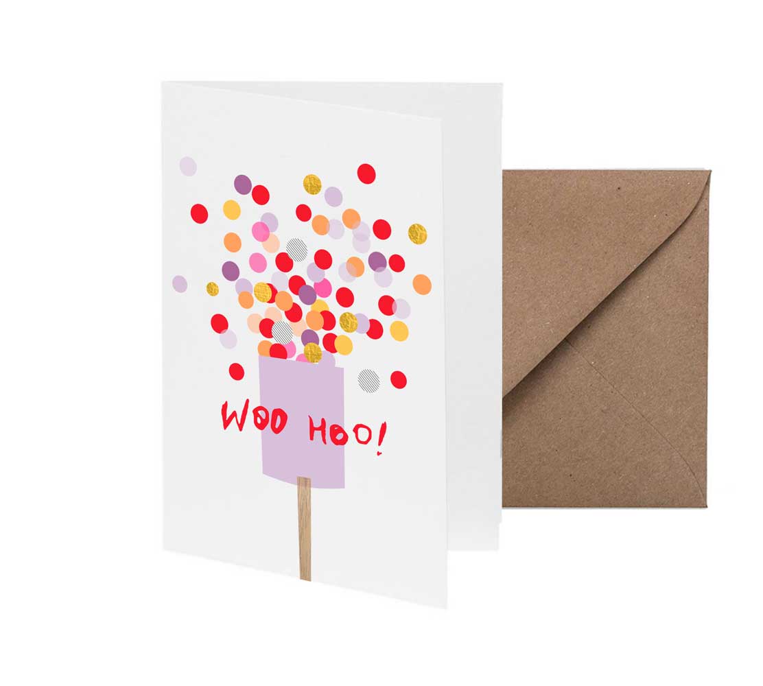 Woo Hoo – gratulationskort med kuvert