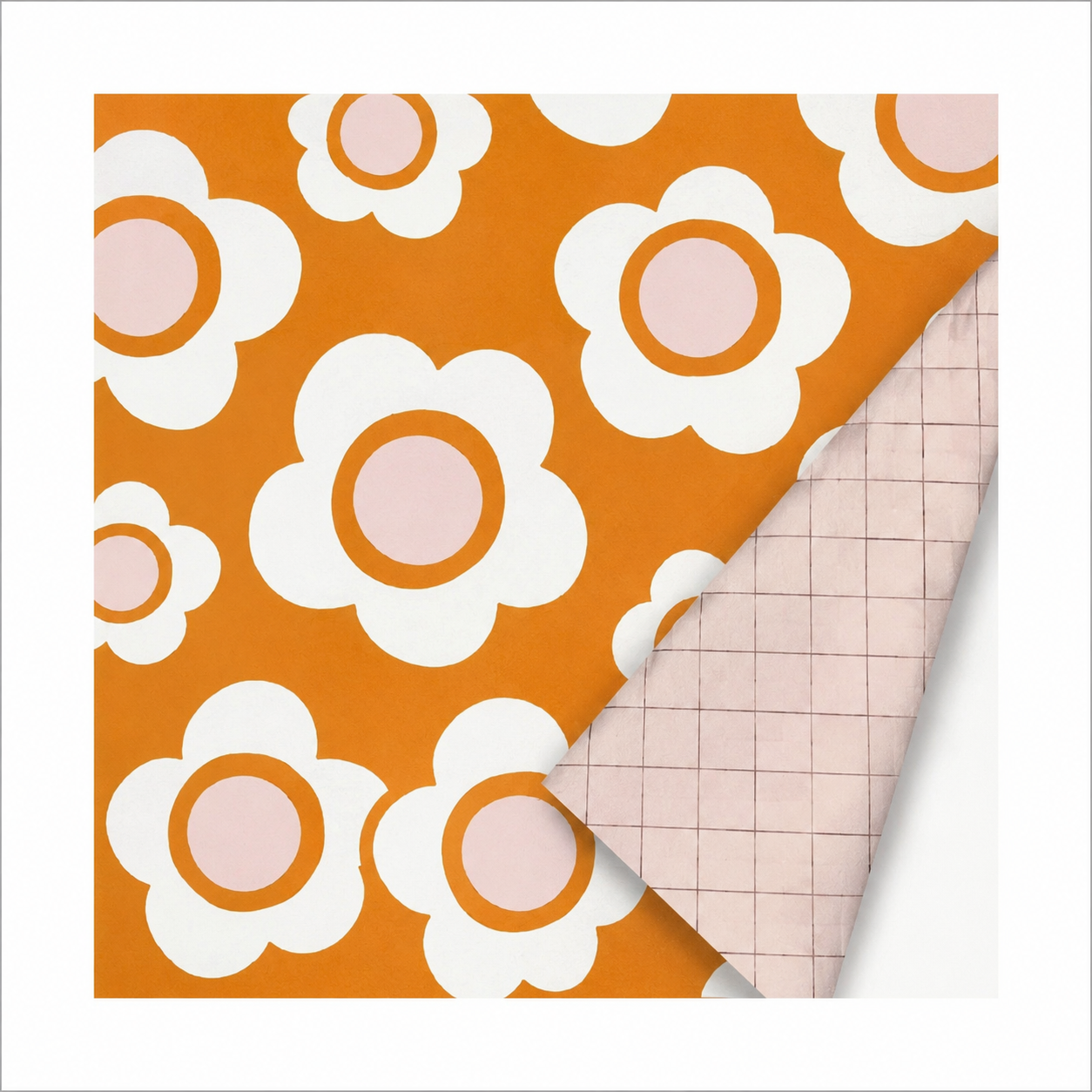 Vibrant Vintage Summer -Orange blomma- Presentpapper