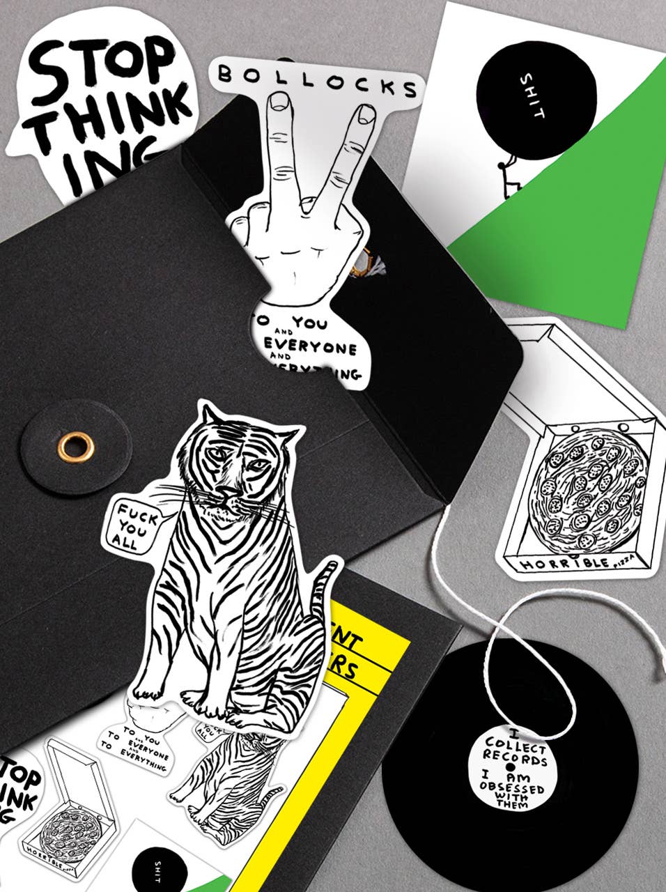 David Shrigley Stickers – Set 3 | 6 klistermärken