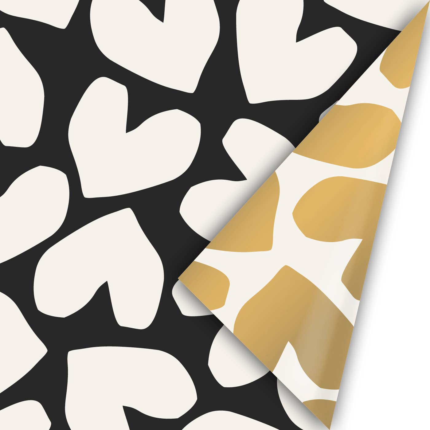 Solo Hearts - Presentpapper - Svart/Guld/Vit