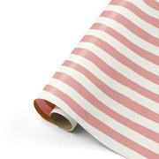 Lazy Stripes – Presentpapper - Rosa/Vit/Rost