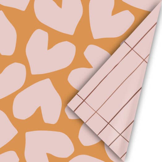 Solo Hearts - Presentpapper - Orange/Rosa/Vinröd