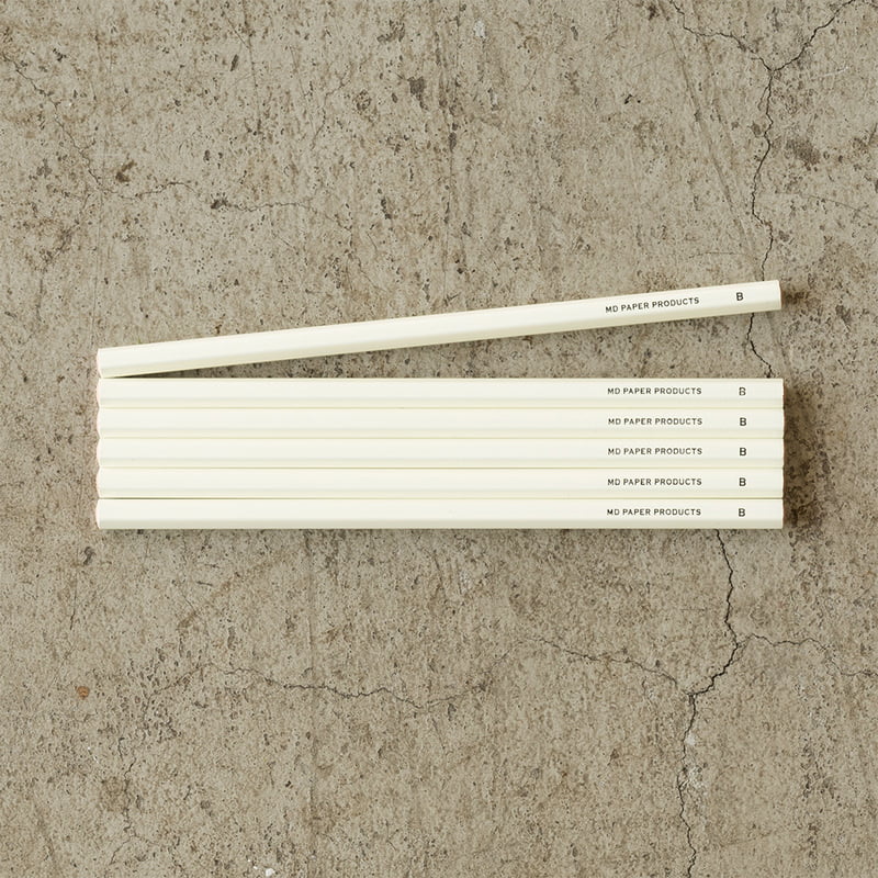 MD Pencil B – 6-pack vita blyertspennor