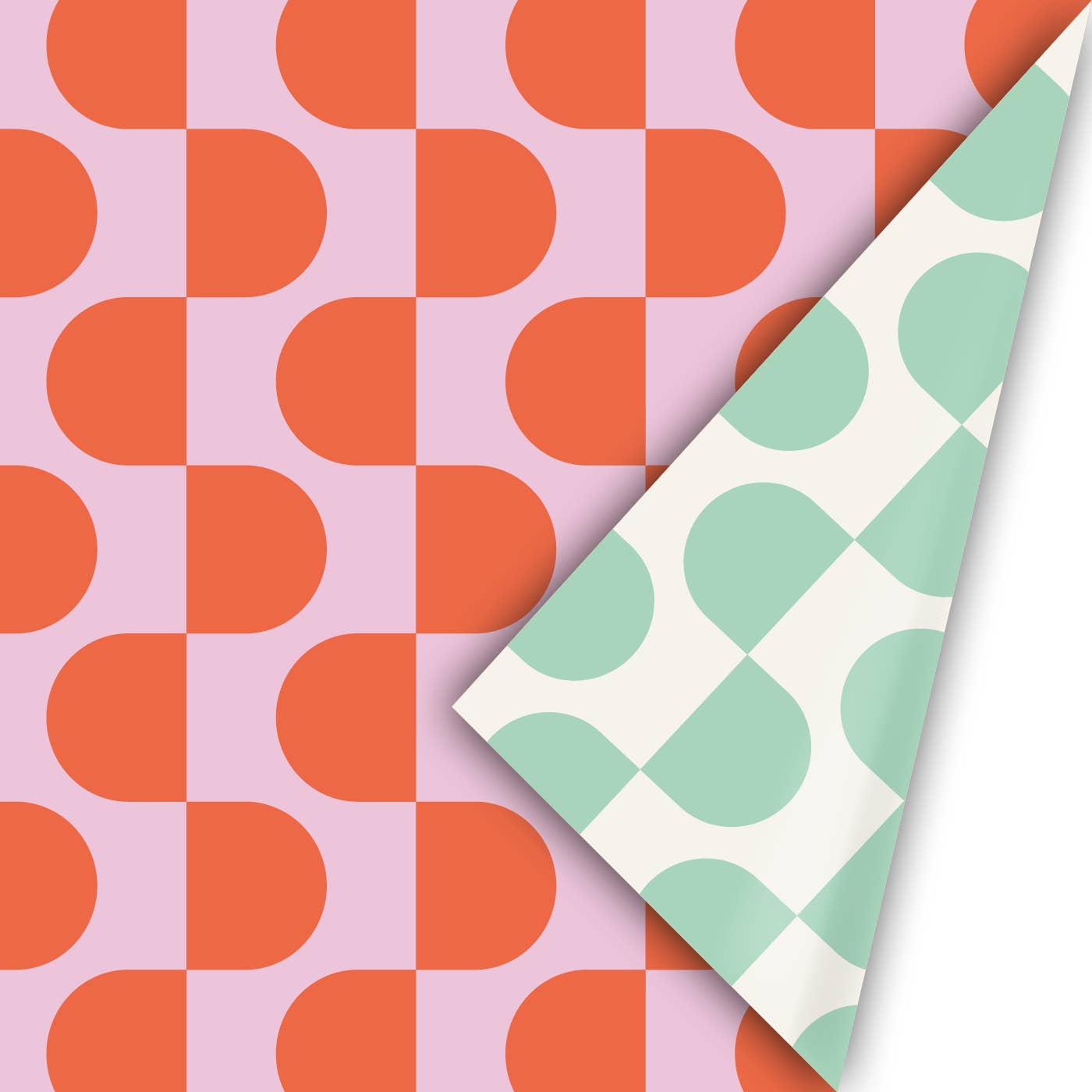 Chunky Curves - Presentpapper - Röd/Lila/Mint/Vit