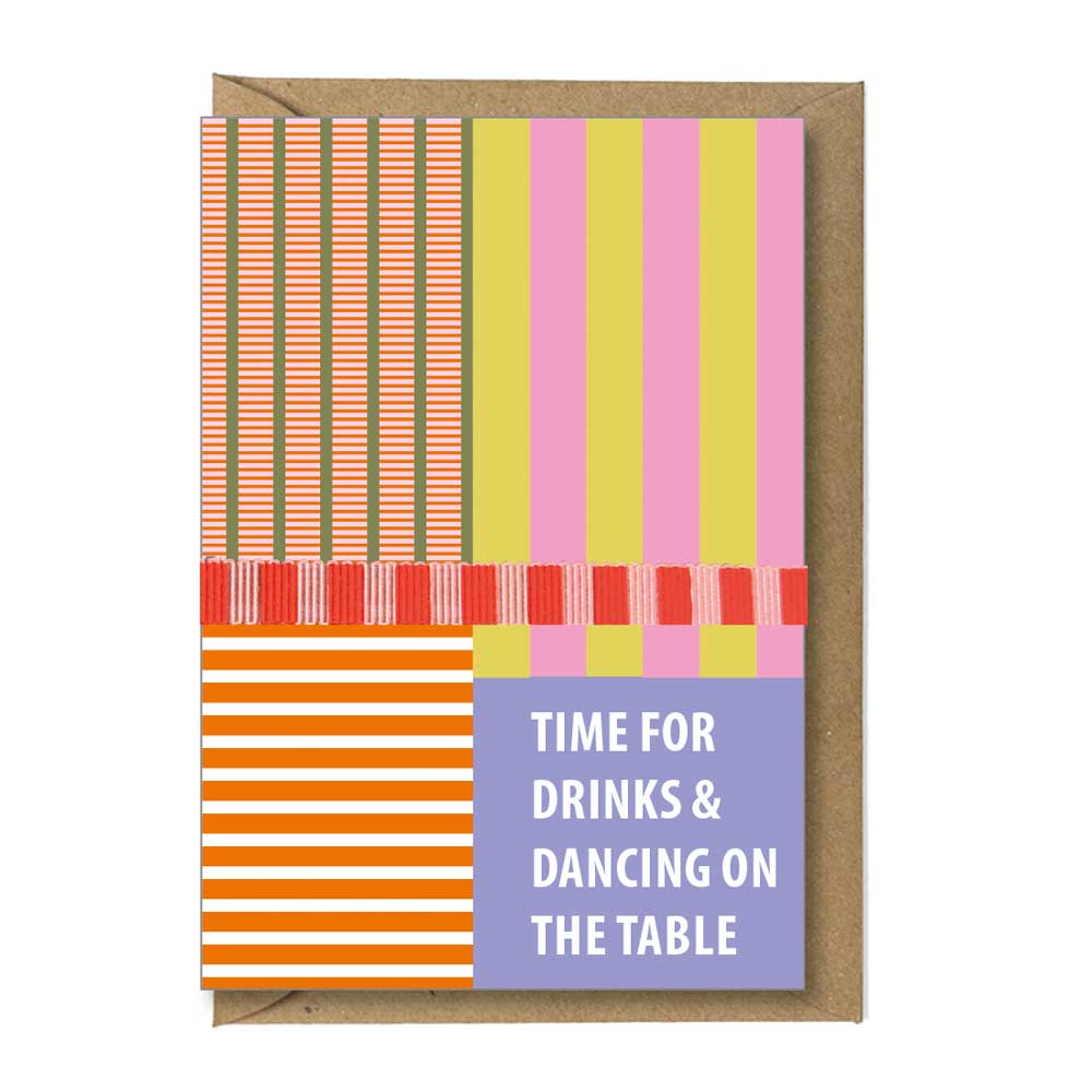 Vikbart kort – Time for Drinks & Dancing | Fritzante