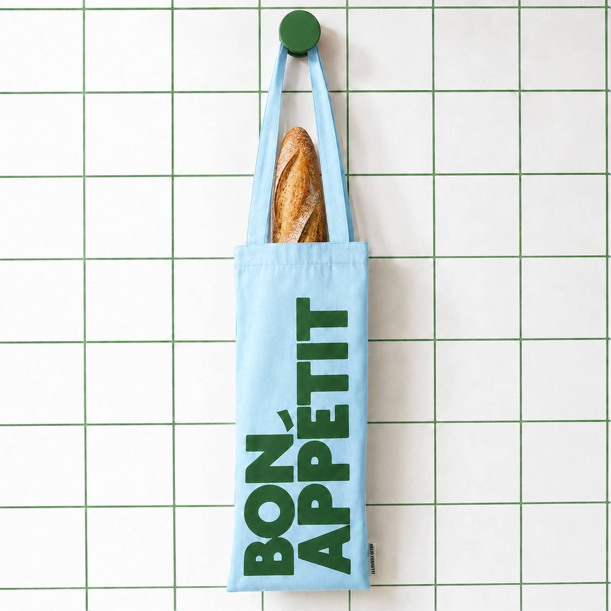 Toteväska Bon Appétit – Himmelsblå tygväska | Helio Ferretti