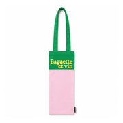 Tote Bag Baguette et Vin – Rosa/Grön tygväska | Helio Ferretti
