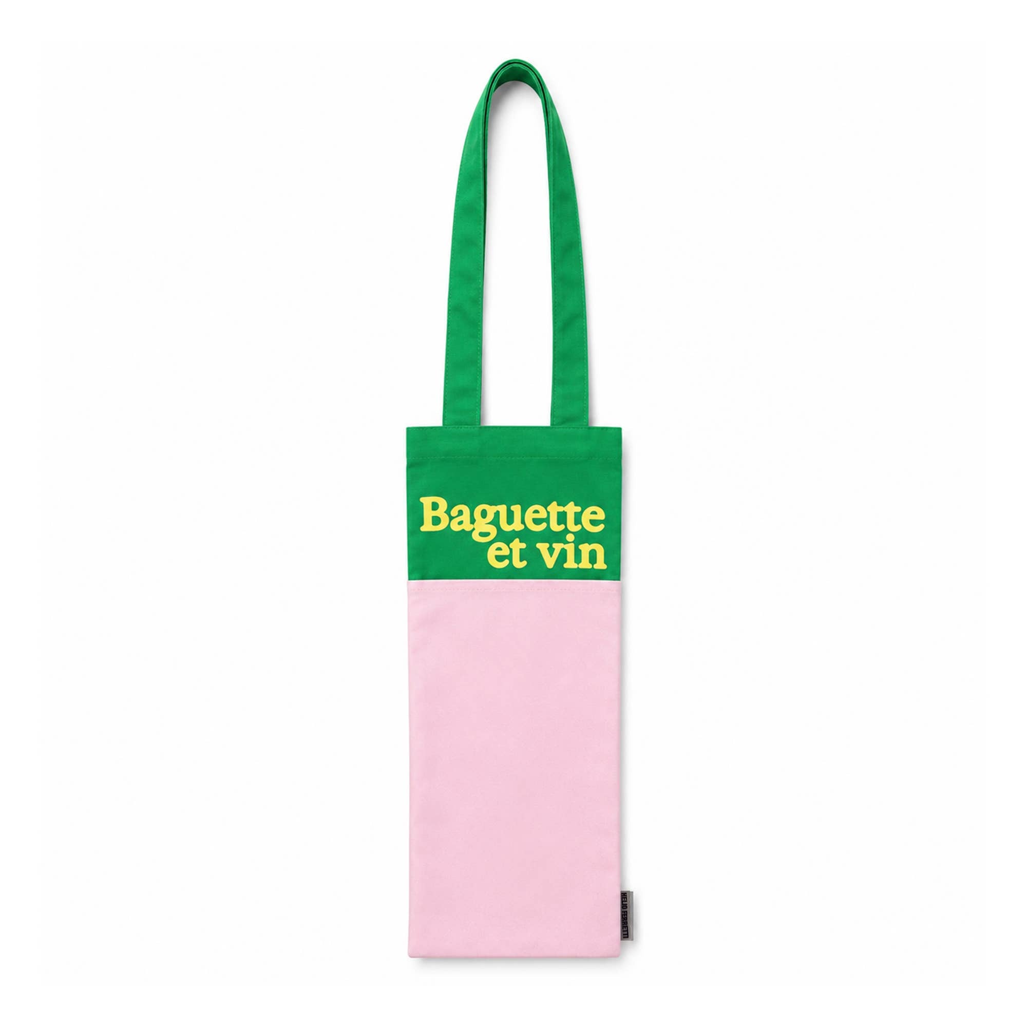 Tote Bag Baguette et Vin – Rosa/Grön tygväska | Helio Ferretti