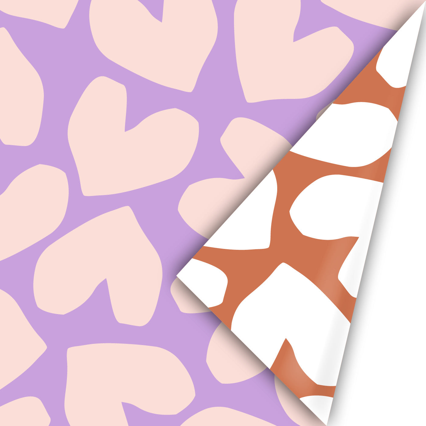 Solo Hearts - Presentpapper - Lila/Rosa/Rost/Vit