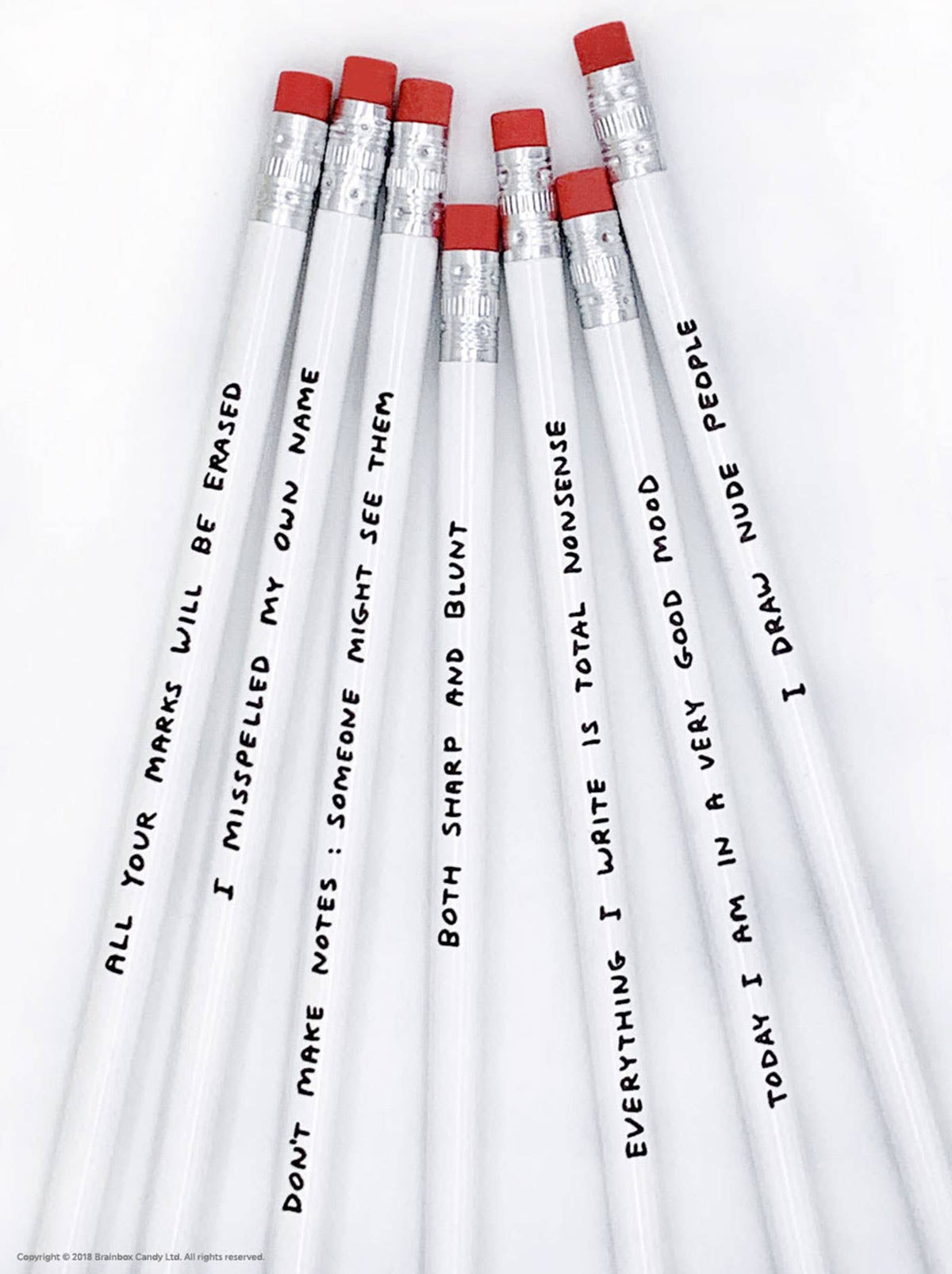 Pennset 1 - 6 blyertspennor med budskap | David Shrigley
