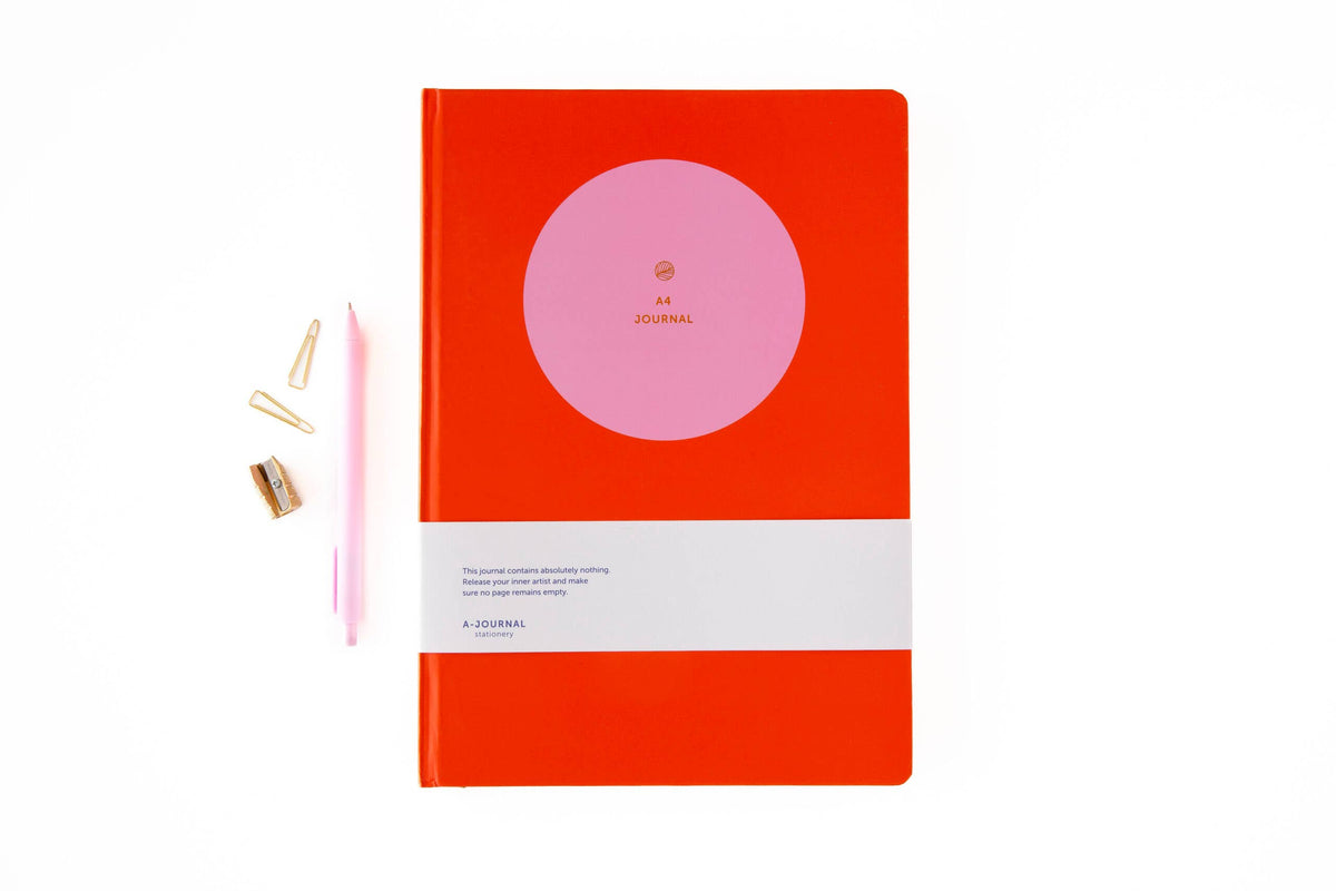 Anteckningsbok - A4 - Cirkel Rosa Röd | A-Journal