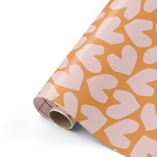 Solo Hearts - Presentpapper - Orange/Rosa/Vinröd
