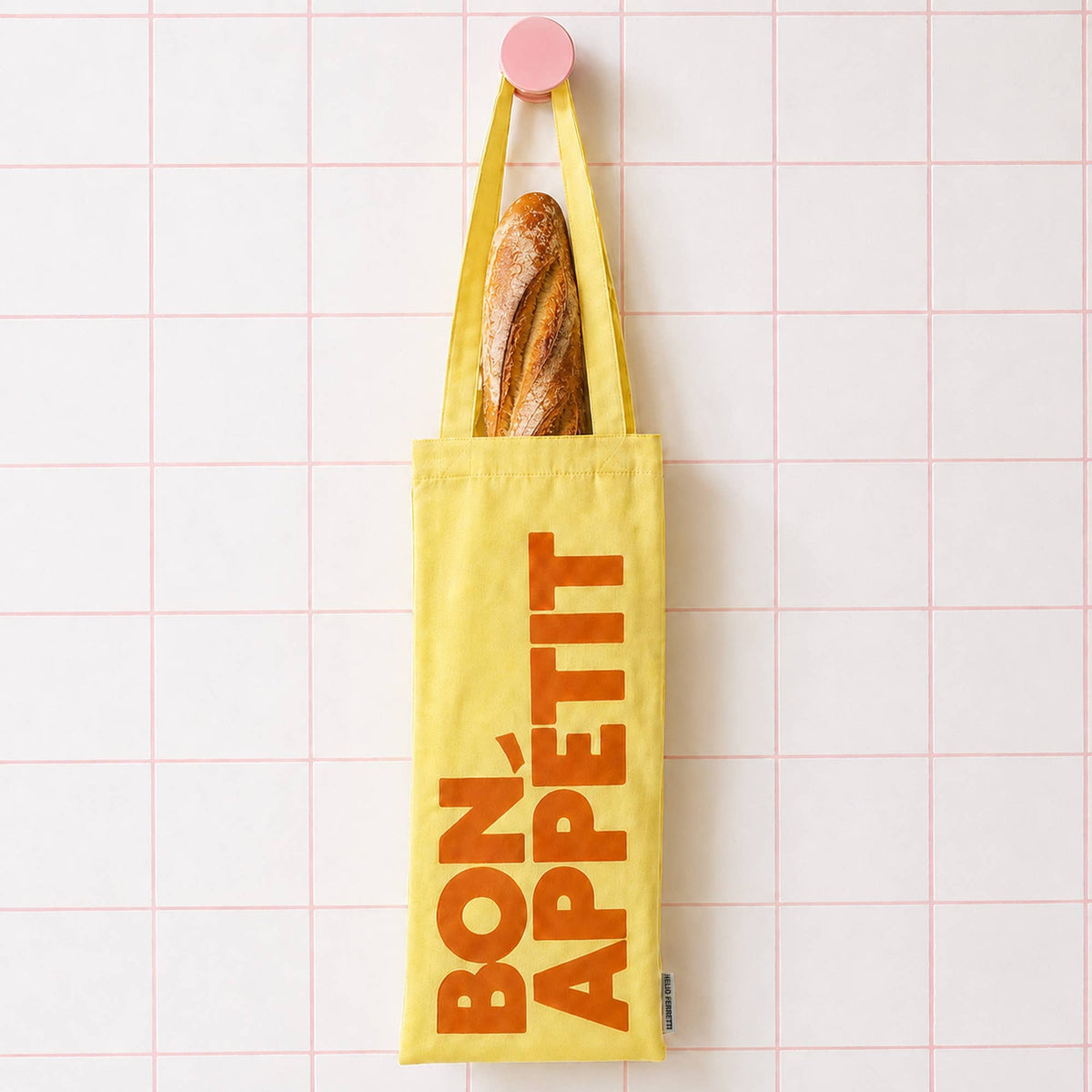 Tote Bag Bon Appétit – Gul tygväska | Helio Ferretti