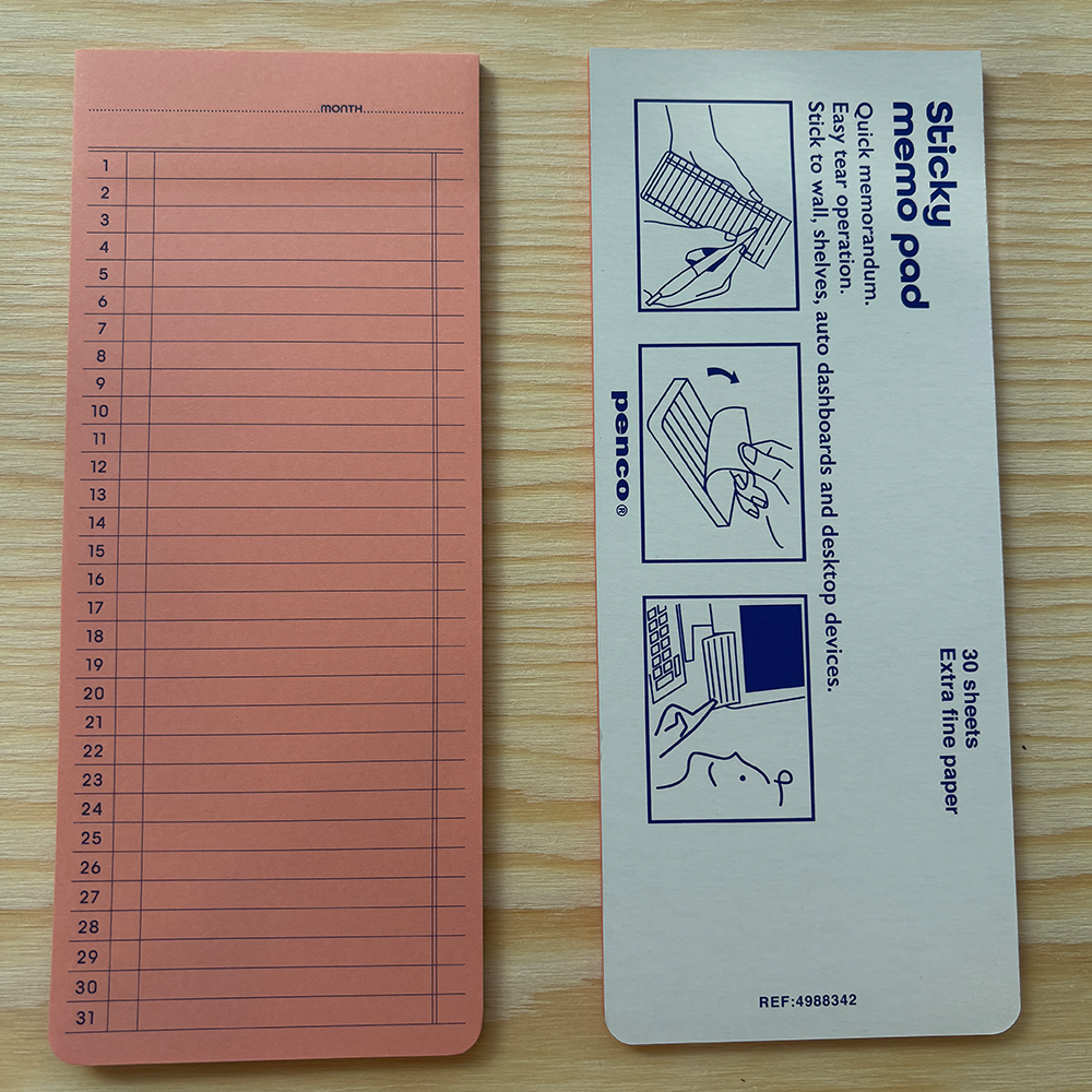 Penco Weekly Sticky Memo Pad